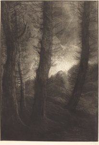 Les grands arbres : Effet du soir - Alphonse Legros