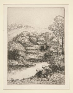 Le lavoir, ou Les laveuses - Alphonse Legros