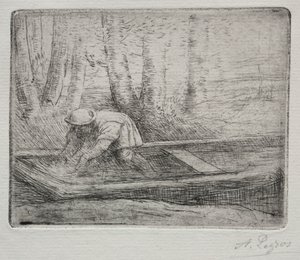 Homme dans une barque - Alphonse Legros