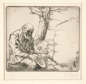 Mendiant, son chapeau à la main - Alphonse Legros