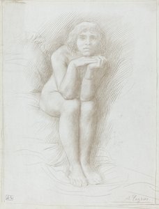 Modèle nu assis - Alphonse Legros
