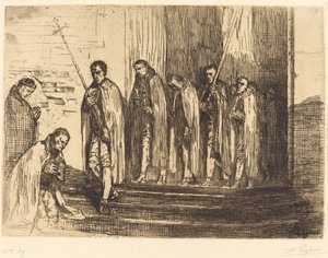 La sortie de la procession - Alphonse Legros