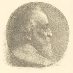 Autoportrait, médaillon, n°1, 9e plaque - Alphonse Legros