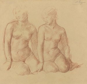 Étude de deux figures assises côte à côte - Alphonse Legros