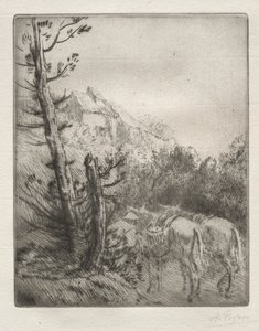 La ferme sur la colline - Alphonse Legros