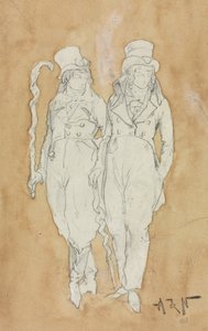 Deux jeunes hommes à la mode (debout) - Alphonse Marie Adolphe de Neuville