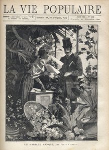Un homme élégant achète des fleurs dans une boutique de fleuriste. Illustration par Alfons Maria Mucha (Alphonse Marie Mucha) - Alphonse Mucha