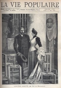 Dans une église, un beau et élégant couple se lève parmi les bougies et prie Dieu. Illustration par Alfons Maria Mucha - Alphonse Mucha