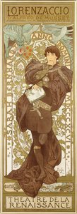 Lorenzaccio, représentant la figure debout de Sarah Bernhardt dans le rôle, 1896