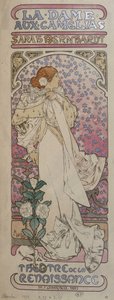 Affiche pour « La Dame aux camélias » au Théâtre de la Renaissance avec Henriette Rosine Bernard dite Sarah Bernhardt (1844-1923) - par Mucha