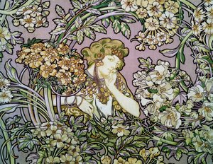 Femme parmi les fleurs, c.1900