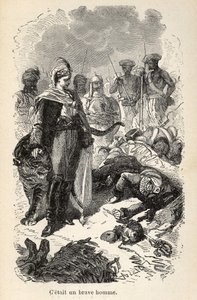Illustration des "Aventures merveilleuses mais authentiques du Capitaine Corcoran" par Alfred Assollant, illustrée de 25 vignettes dessinées sur bois par A. de Neuville, Librairie Hachette et Cie à Paris
