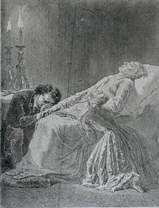 La Mort de Jean Valjean, illustration des Misérables de Victor Hugo (1802-85)