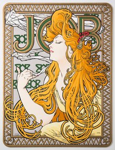 Affiche publicitaire pour le papier de soie Job, 1897