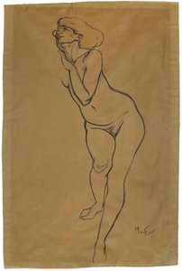 Femme nue debout - Alphonse Mucha