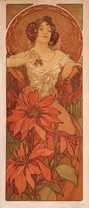 Rubis de la série Les gemmes - Alphonse Mucha