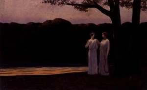 Muses sur le rivage le soir