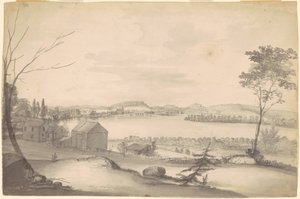 Étude pour "Vue de Springfield sur la rivière Connecticut" - Alvan T. Fisher