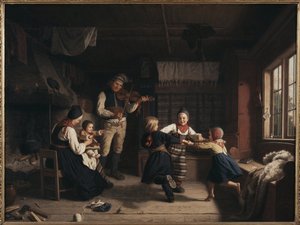 Dimanche soir dans une ferme de Dalécarlie - Amalia Lindegren