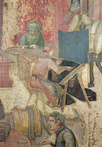 Effets du Bon Gouvernement dans la ville (détail des tisserands) - Ambrogio Lorenzetti