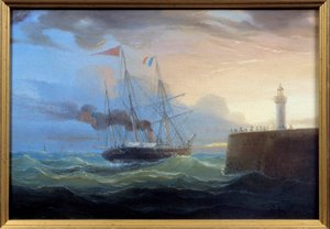Sortie de vapeur du port - Ambroise Louis Garneray