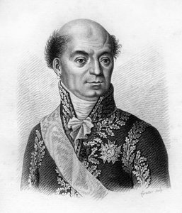Dominique Catherine, Marquis de Pérignon Maréchal de France (1754-1818). Dans « Portraits des généraux français en suite les victoires et conquêtes des Français ». Gravé par Ambroise Tardieu en 1818. Collection Stella.