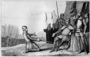 Henri I (1008-1060) pardonne à son frère Robert le Vieux en 1032 - Gravure de 1825 dans « Histoire de France » - Ambroise Tardieu