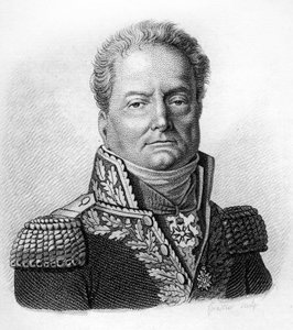 Portrait de Pierre Margaron (1765-1824), général français pendant la Révolution et les Empires - dans « Portraits des généraux français en suite les victoires et conquêtes des Français ». Gravé par Ambroise Tardieu en 1818. Collection Stella