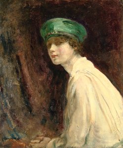 Le Chapeau Vert, portrait de Mme Claude Johnson, 1918 - Ambrose McEvoy