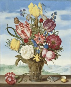 Bouquet de fleurs sur un rebord - Ambrosius the Elder Bosschaert