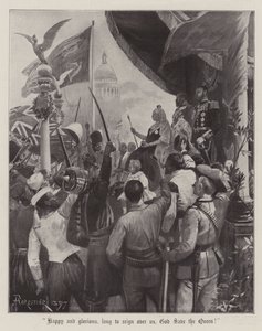 Heureuse et glorieuse, longue vie à notre reine, Dieu sauve la reine!