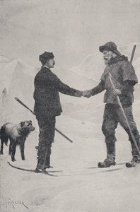 Rencontre des explorateurs polaires Frederick George Jackson et Fridtjof Nansen, Terre François-Joseph, 1896 - Amedee Forestier