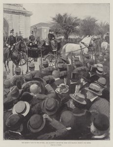 La visite de la reine à la Riviera, départ de Sa Majesté de la gare de Nice pour Cimiez