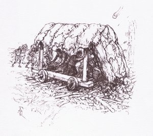 La Tortue, une machine de terrain, illustration de The Roman Soldier, 1928