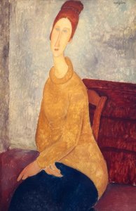 Jeanne Hébuterne avec un pull jaune