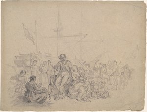 Scène de Quai - American 19th Century