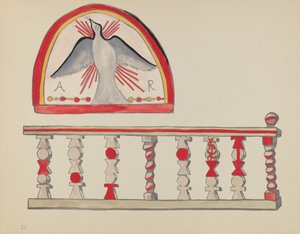 Planche 10 : Lunette du Saint-Esprit : Du portfolio "Dessins coloniaux espagnols du Nouveau-Mexique" - American 20th Century