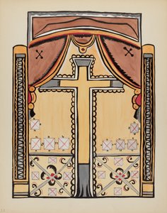 Planche 13 : Dessin avec croix : Du portfolio "Dessins coloniaux espagnols du Nouveau-Mexique"
