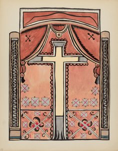 Planche 13 : Dessin avec croix : Du portfolio "Spanish Colonial Designs of New Mexico"