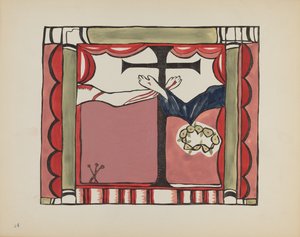 Planche 14 : Retable principal, Chimayo : Du portfolio "Dessins coloniaux espagnols du Nouveau-Mexique" - American 20th Century