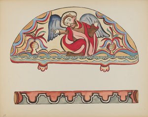 Planche 15 : La Création (Lunette) : Du portfolio "Dessins coloniaux espagnols du Nouveau-Mexique"