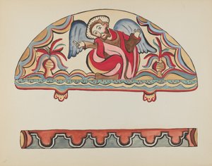 Planche 15: La Création (Lunette): Du portfolio "Designs coloniaux espagnols du Nouveau-Mexique"
