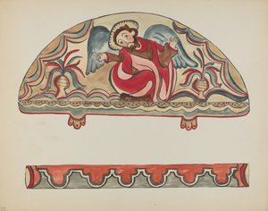 Planche 15 : La Création (Lunette) : Du portfolio "Designs coloniaux espagnols du Nouveau-Mexique"