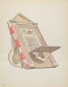 Planche 19 : Pupitre de lecture, Chimayo : Du portfolio "Designs coloniaux espagnols du Nouveau-Mexique"