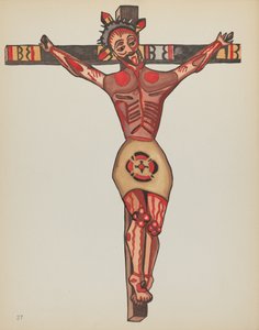 Planche 27 : Christ crucifié : Du portfolio "Dessins coloniaux espagnols du Nouveau-Mexique" - American 20th Century