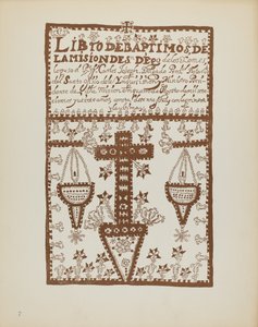 Planche 2 : Livre des baptêmes de Jemez : Du portfolio "Dessins coloniaux espagnols du Nouveau-Mexique" - American 20th Century