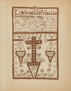 Planche 2 : Livre des baptêmes de Jemez : Du portfolio "Dessins coloniaux espagnols du Nouveau-Mexique" - American 20th Century