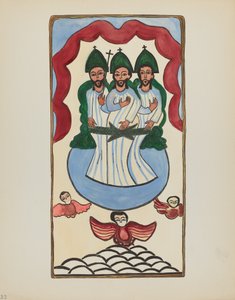 Planche 33 : La Sainte Trinité : Du portfolio "Dessins coloniaux espagnols du Nouveau-Mexique"