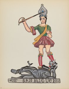 Planche 38 : Saint Michel : Du Portfolio "Dessins coloniaux espagnols du Nouveau-Mexique" - American 20th Century