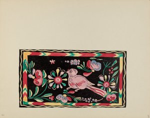 Planche 44 : Dessins de coffres peints : Du portfolio "Dessins coloniaux espagnols du Nouveau-Mexique"